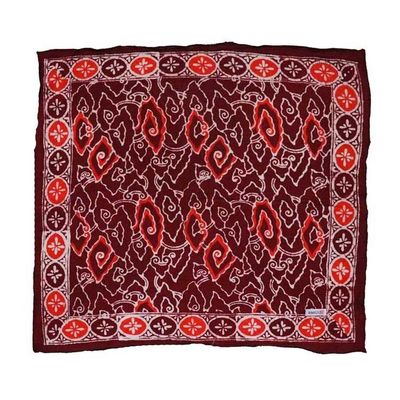 Alternate image for Hand Dyed Batik Bandana, Red Orange Storm, Hair Scarf Wrap, Burgundy