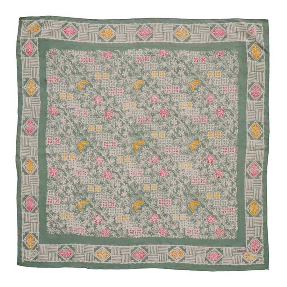 Hand Dyed Batik Bandana, 100% Soft Cotton, Pastel Haven, Green, Lime Cream