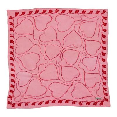 Alternate image for Full Hand Drawn Batik Tulis Bandana Authentic, 100% Soft Cotton, Pink Heart, Mothers Day Gift
