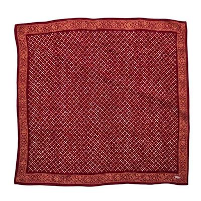 Alternate image for Large 39 Hand Dyed Batik Bandana, 100% Soft Cotton, Crimson Cross, Red, Western Wild Rag