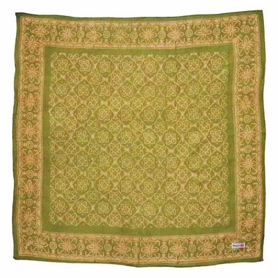 Alternate image for Hand Dyed Batik Bandana, 100% Soft Cotton, Lime Blossom, Green, Lime Cream