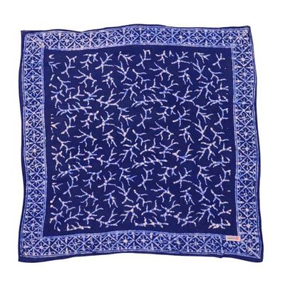 Alternate image for Hand Dyed Batik Bandana, 100% Soft Cotton, Mark, Navy Blue