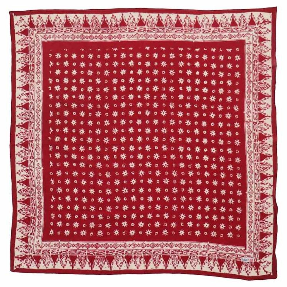 Hand Dyed Batik Bandana, 100% Soft Cotton, Celebrations, Red