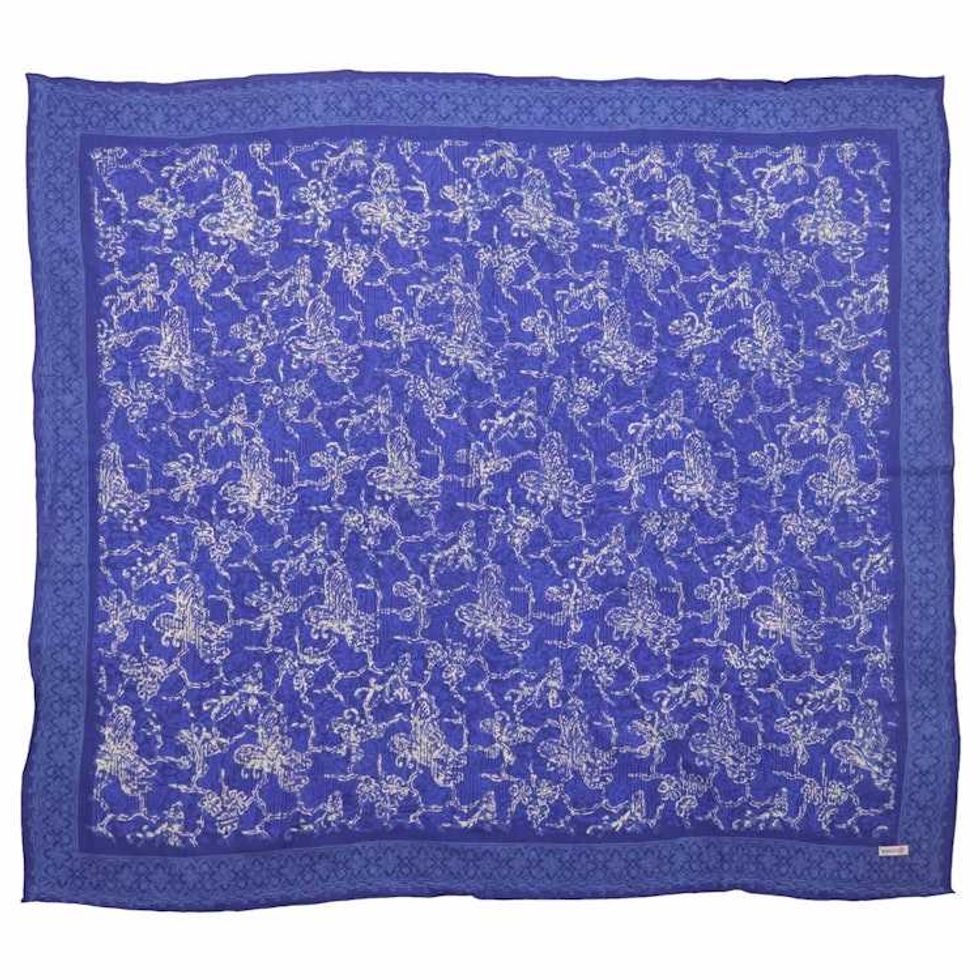 Large 39" Hand Dyed Batik Bandana, 100% Soft Cotton, Butterfly