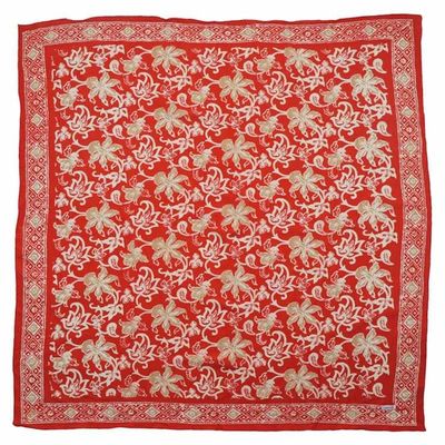 Alternate image for Large 39 Hand Dyed Batik Bandana, 100% Soft Cotton, Fiery Flora
