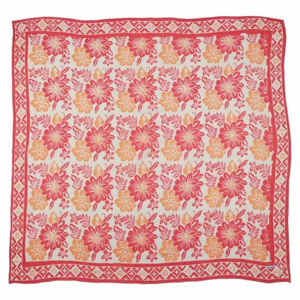 Large 39" Hand Dyed Batik Bandana, 100% Soft Cotton, Pink Bloom