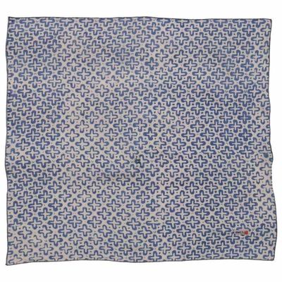Alternate image for Indigo Botanically Dyed Batik Bandana, Natural Dye, Indigo Cross, Blue