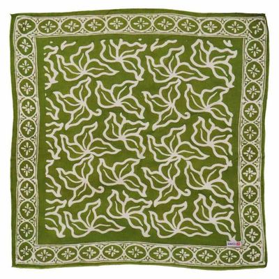 Alternate image for Hand Dyed Batik Bandana, 100% Soft Cotton, Jade Jungle in Olive