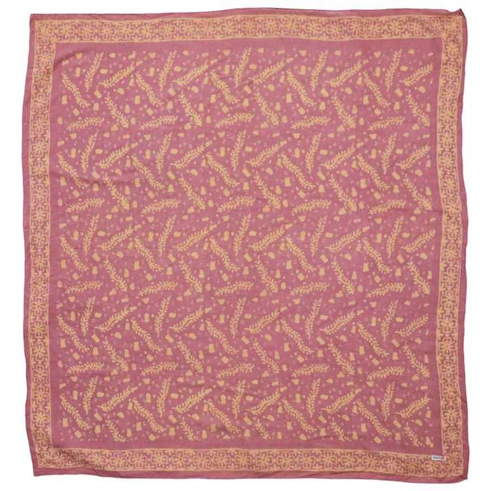 Large 39" Hand Dyed Batik Bandana, 100% Soft Cotton, Pink Lilac
