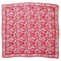 Image for Large 39 Hand Dyed Batik Bandana, 100% Soft Cotton, Peach Coral Leaf