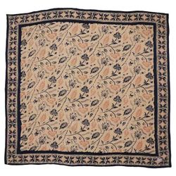 Image for Large 39 Hand Dyed Batik Bandana, 100% Soft Cotton, Cream Blue, Woven Meadow,
