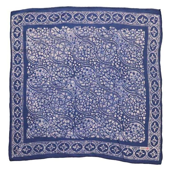 Alternate image for Batik Bandana Blue Stone, 100% Cotton, Hand Dyed Hair Cover Scarf