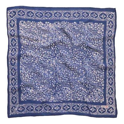 Alternate image for Batik Bandana Blue Stone, 100% Cotton, Hand Dyed Hair Cover Scarf