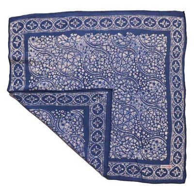 Alternate image for Batik Bandana Blue Stone, 100% Cotton, Hand Dyed Hair Cover Scarf