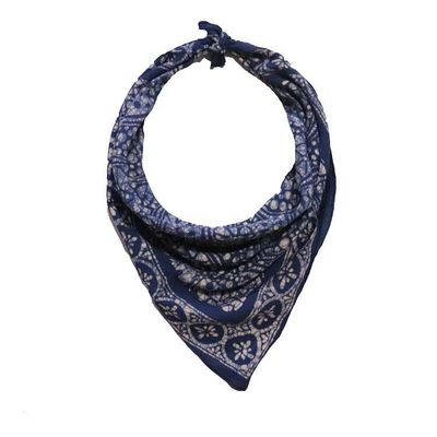 Alternate image for Batik Bandana Blue Stone, 100% Cotton, Hand Dyed Hair Cover Scarf