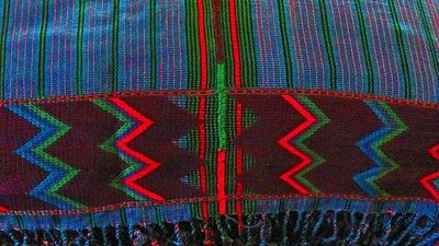 Alternate image for Handmade King Size Blue Zacualpa Bedspread & Two Matching Throw Pillow Cover Set