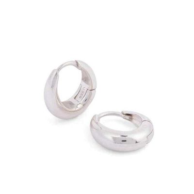 Alternate image for Sterling Silver Teardrop Huggie Hoop