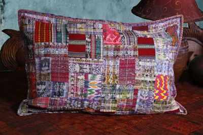 Alternate image for Handmade King-size Rose and Mixed Pastels Guatemalan Patchwork Quilt Set