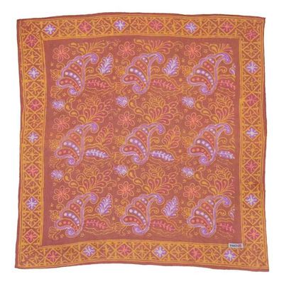 Alternate image for Hand Dyed Batik Bandana, 100% Soft Cotton, Dusky Fern, Pink, Yellow, Purple