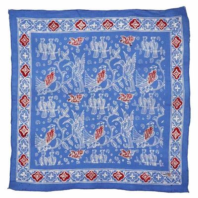 Alternate image for Hand Dyed Batik Bandana, 100% Soft Cotton, Bird Song (BAN0227-3)