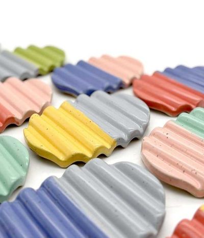 Alternate image for Red Pink Colorblock Ceramic Soap Dish