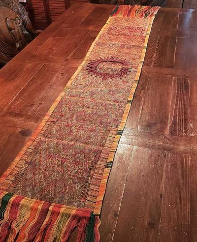 Alternate image for Beautiful Sun-Kissed Amber Huipile Table Runner