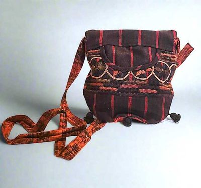 Alternate image for Brown Guatemalan Embroidered Crossbody Bag