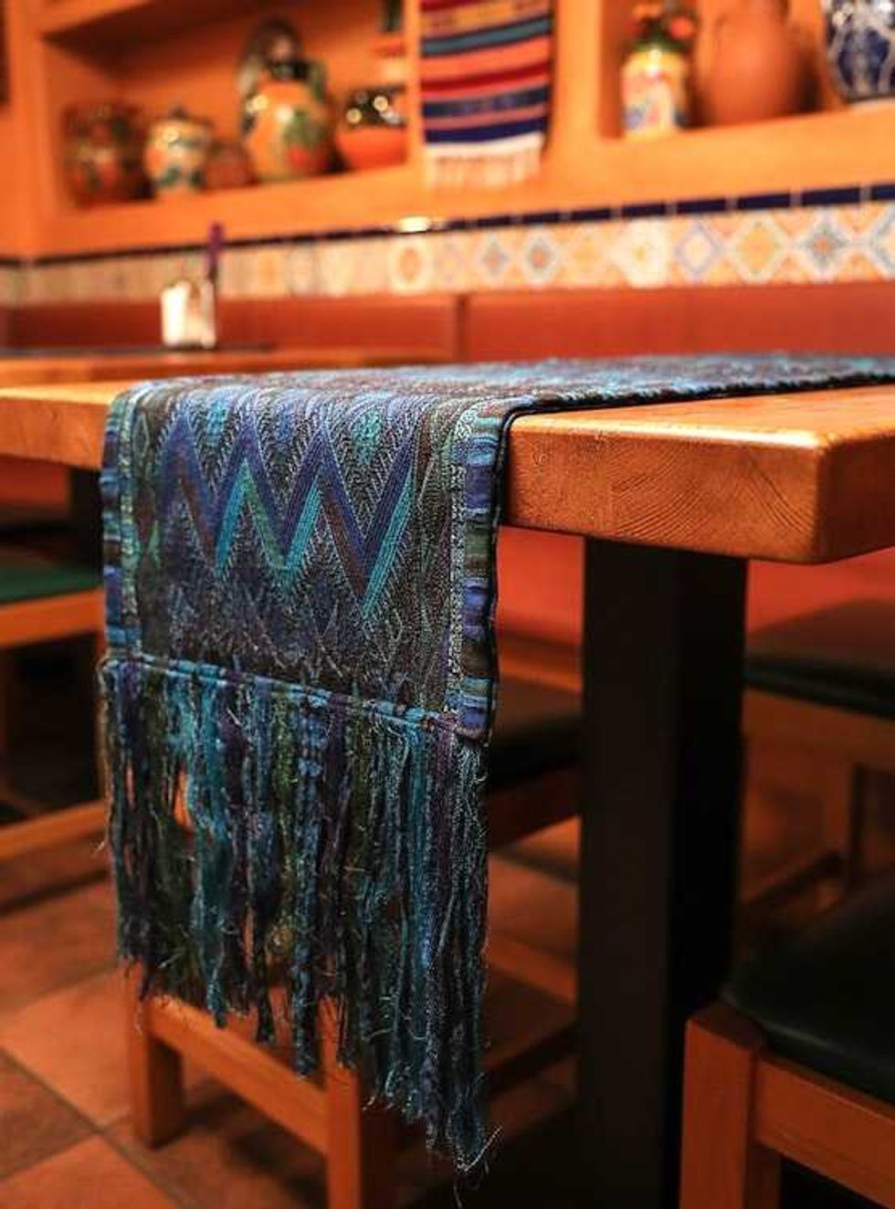 Beautiful Blue Huipile Table Runner