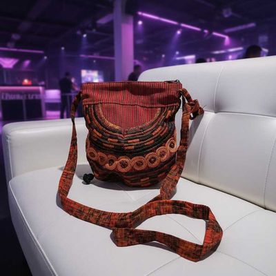 Alternate image for Deep Red Guatemalan Embroidered Crossbody Bag