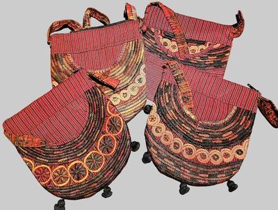 Alternate image for Deep Red Guatemalan Embroidered Crossbody Bag