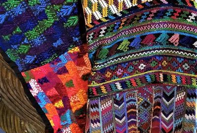 Alternate image for King-size Mixed Huipile Guatemalan Patchwork Quilt Set