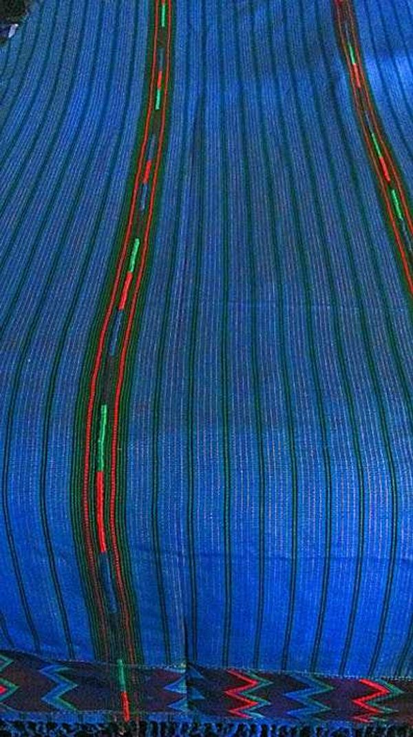 Alternate image for Handmade King Size Blue Zacualpa Bedspread & Two Matching Throw Pillow Cover Set
