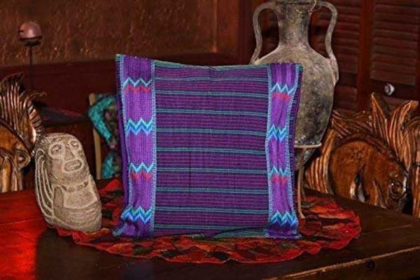 Alternate image for Handmade King Size Magenta Zacualpa Bedspread & Two Matching Throw Pillow Cover Set