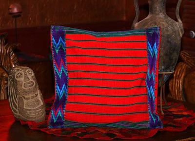 Alternate image for King Size Red Zacualpa Bedspread & Two Matching Throw Pillow Cover Set