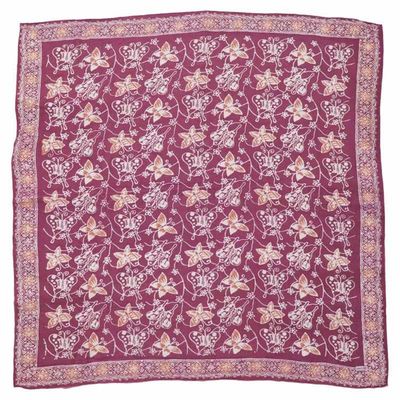 Alternate image for Large 39 Hand Dyed Batik Bandana, 100% Soft Cotton, Royal Flutter
