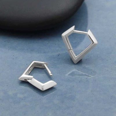 Alternate image for Diamond Shaped Huggie Hoops