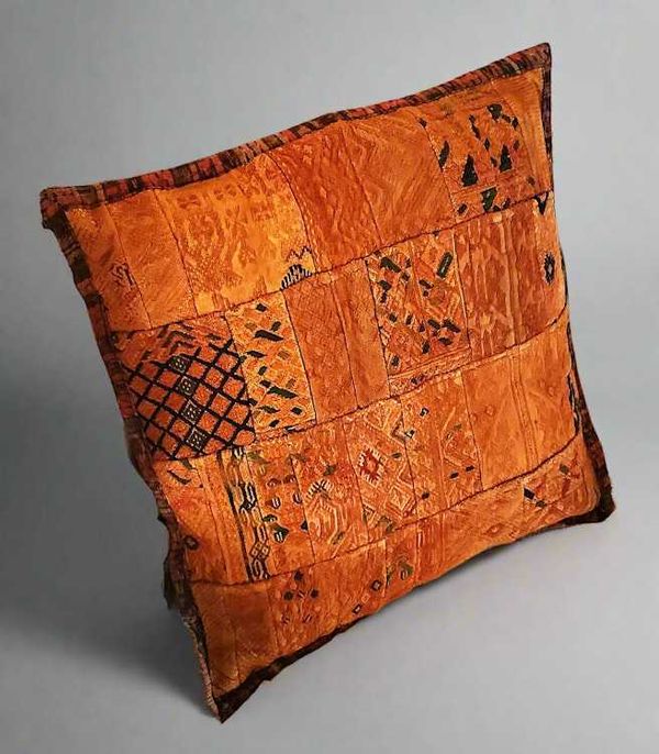 Alternate image for Sun-Kissed Amber Guatemalan Patchwork Mixed Huipile Guatemalan Throw Pillow Cover