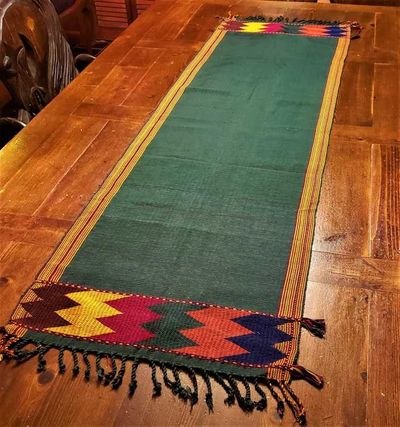 Alternate image for Hand-woven Green Zacualpa Table Runner