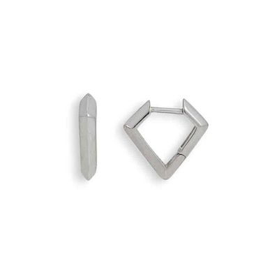 Alternate image for Sterling Silver Diamond Shaped Huggie Hoops