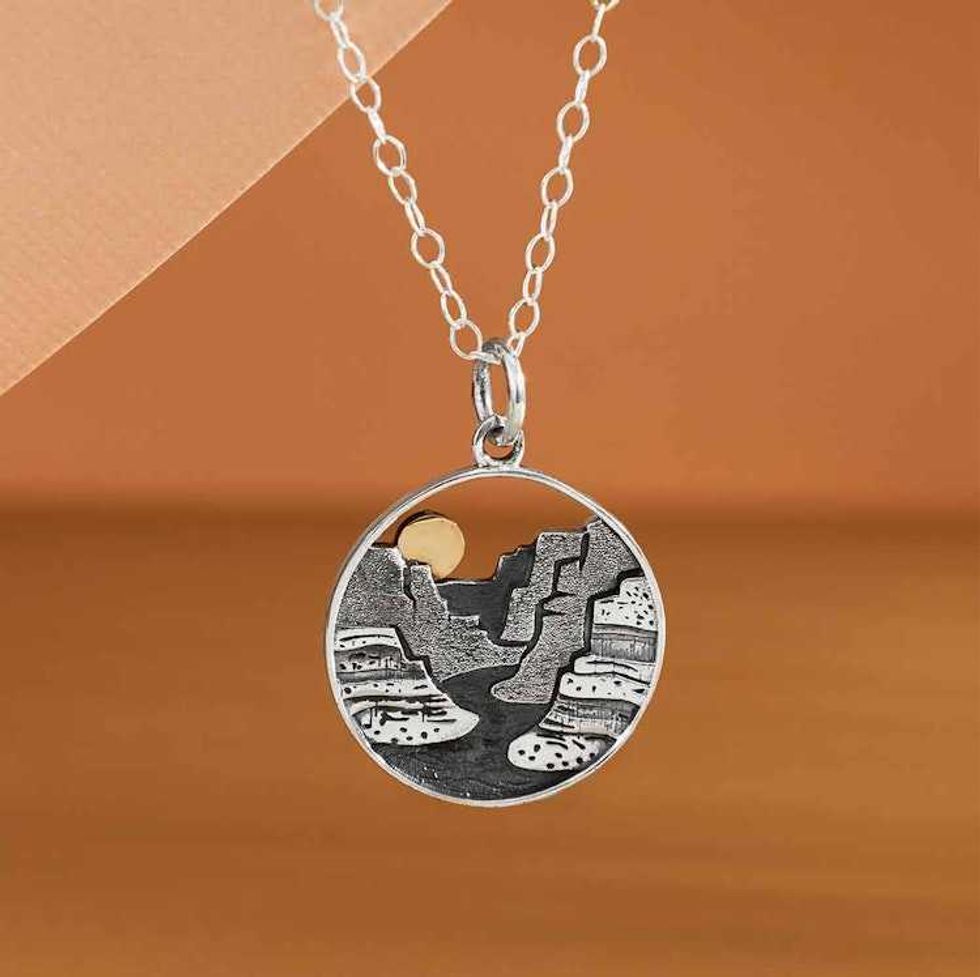 Layer Canyon Necklace with Bronze Sun