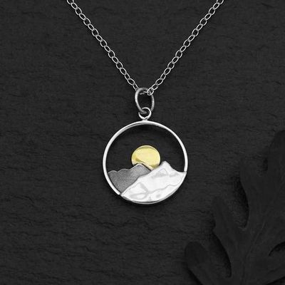 Alternate image for Mountain Necklace with Bronze Sun