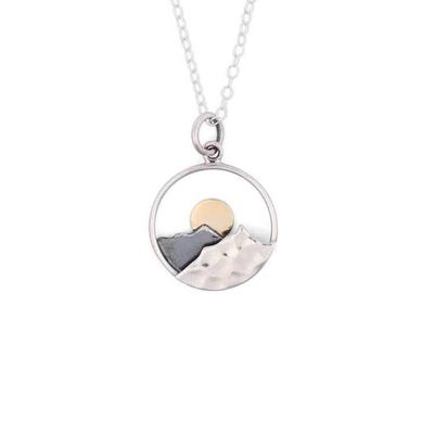 Alternate image for Mountain Necklace with Bronze Sun