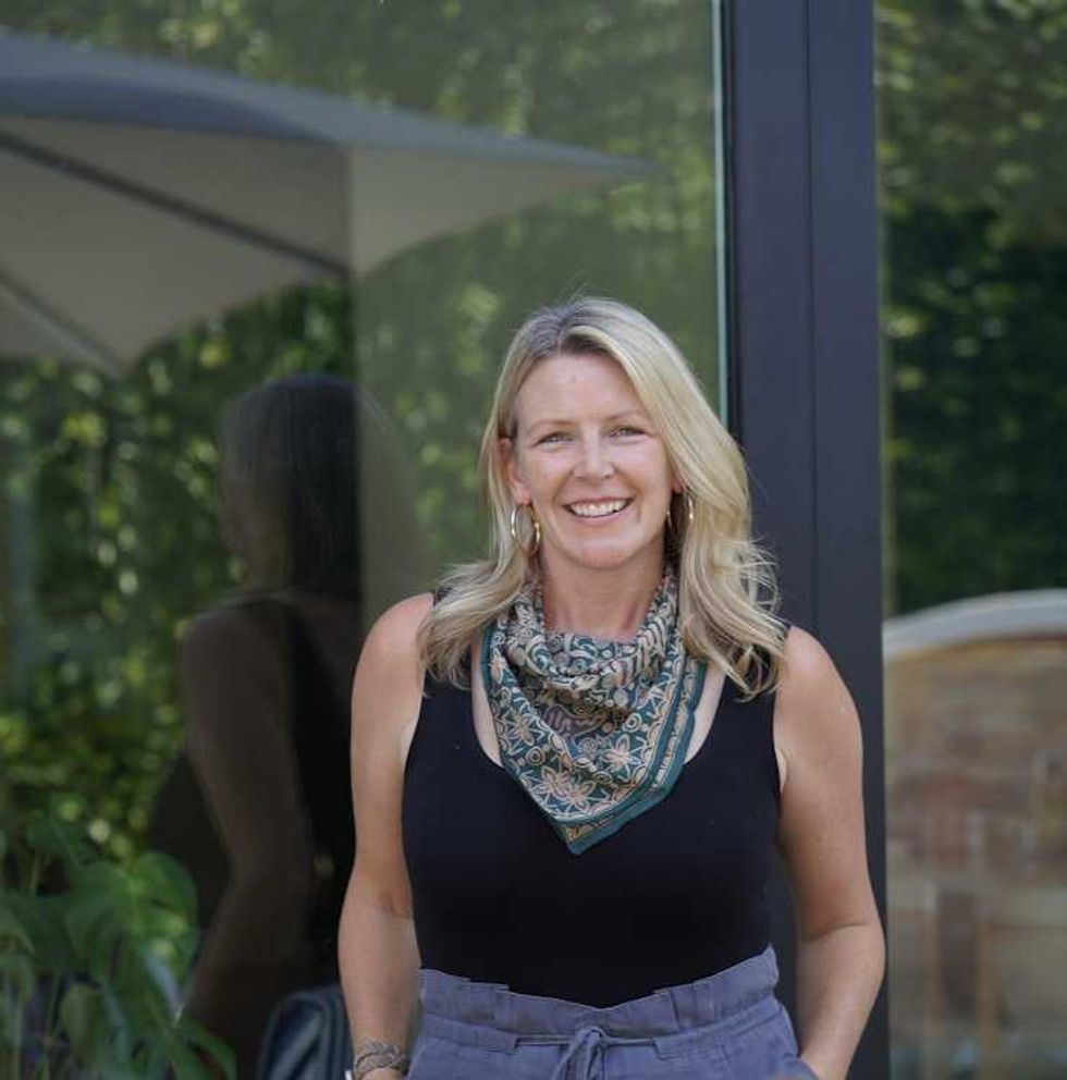 Hand Dyed Batik Bandana Abstract Flower, Small, Hair Cover, Blue, 100% Cotton