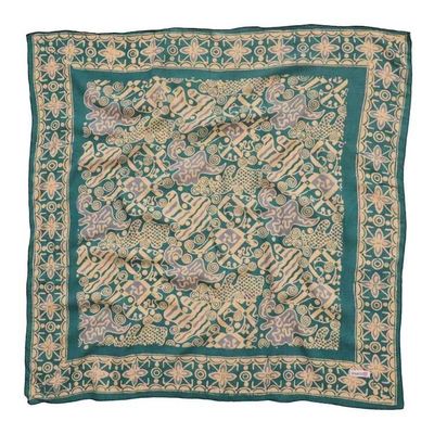 Alternate image for Hand Dyed Batik Bandana Abstract Flower, Small, Hair Cover, Blue, 100% Cotton