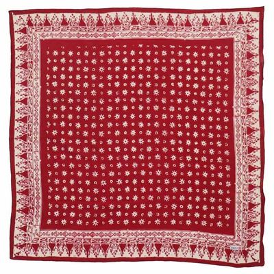 Alternate image for Hand Dyed Batik Bandana, 100% Soft Cotton, Celebrations, Red