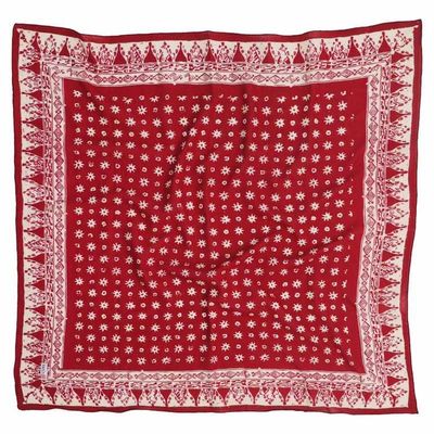 Alternate image for Hand Dyed Batik Bandana, 100% Soft Cotton, Celebrations, Red