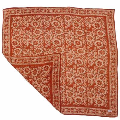 Alternate image for Large 39 Hand Dyed Batik Bandana Lightweight 100% cotton, Auburn Orange, red brown Burnt