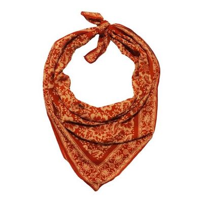 Alternate image for Large 39 Hand Dyed Batik Bandana Lightweight 100% cotton, Auburn Orange, red brown Burnt