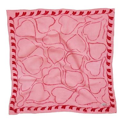 Alternate image for Gift Set of Fully Hand Drawn Batik Bandana Tulis Pink Heart, Handwoven Pouch and Canting Wax and Dye Tool