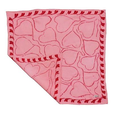 Alternate image for Gift Set of Fully Hand Drawn Batik Bandana Tulis Pink Heart, Handwoven Pouch and Canting Wax and Dye Tool